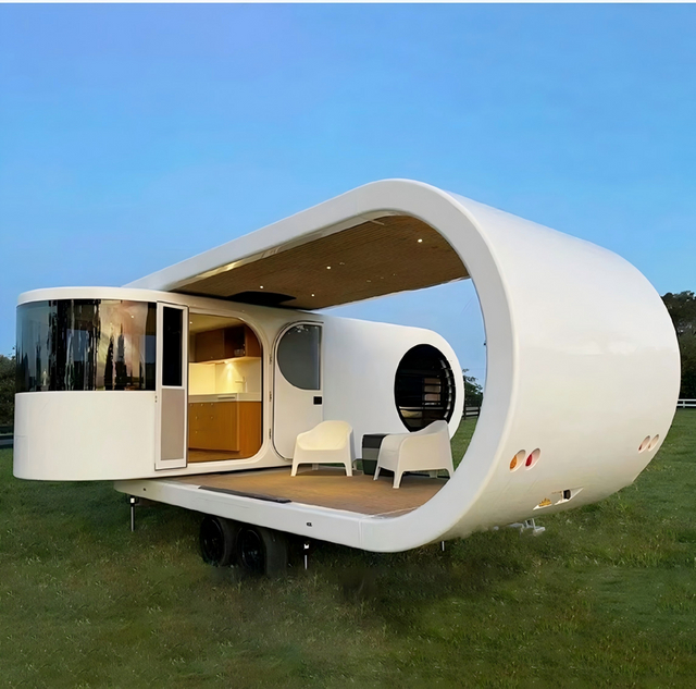 Teleskopverl&auml;ngerung, modulare Stahlkonstruktion, Villa-Haus, Kapsel-Fertighaus, modernes Design