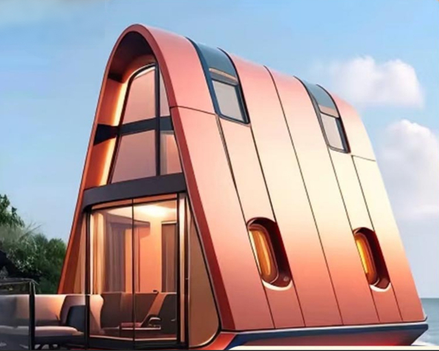 Creative Intelligent Light Steel Container Modular House para sa Camping Rice Group Homestay Kitchen Activity Triangle House Design