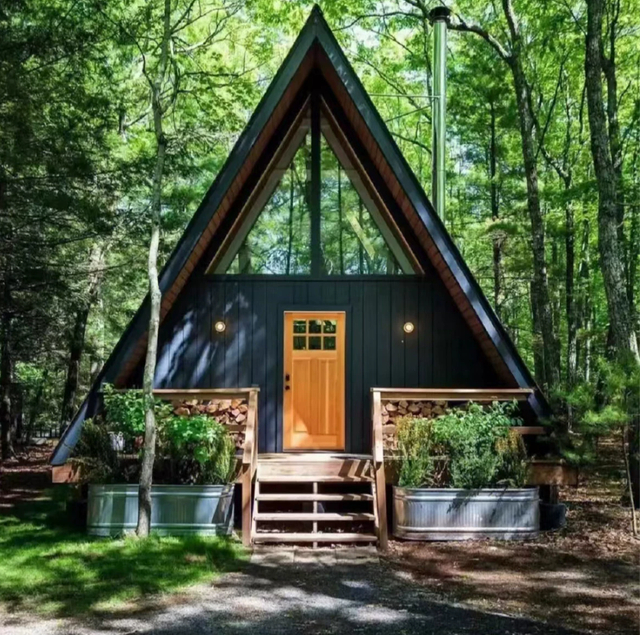 Recipiente de a&ccedil;o leve e criativo, casa modular para acampamento, grupo de arroz, casa de fam&iacute;lia, atividade de cozinha, design de casa triangular