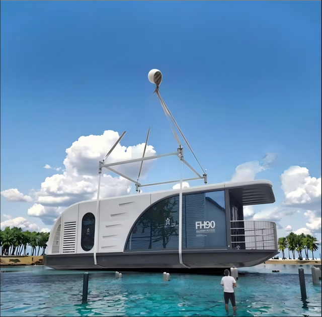 Wasser-Aluminium-Schwimmhaus, Bootsunterkunft, multifunktionales Kapselhaus, Wohnzimmer, Ufer-Angelplattform, Camping-Platz