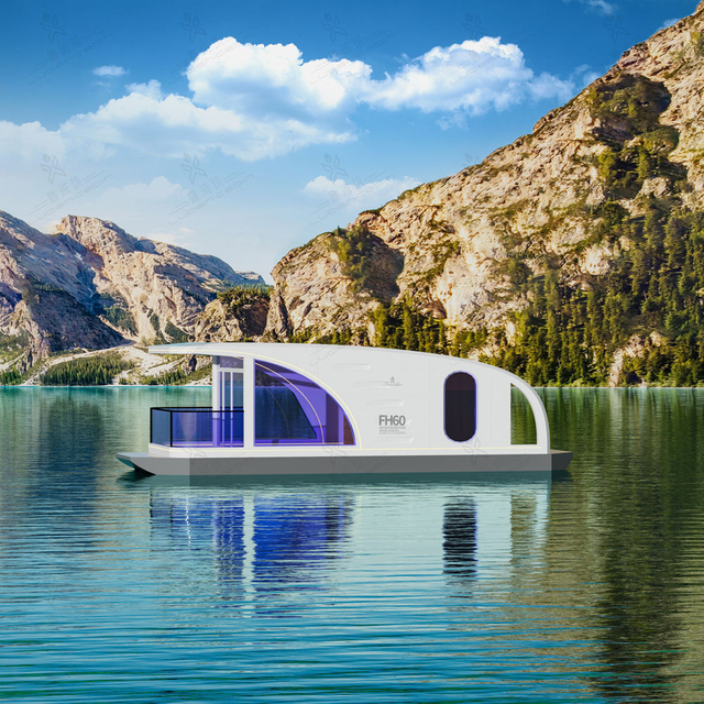 Sea House Moderna casa galleggiante per il tempo libero Ristorante galleggiante House Boat Houseboat Case mobili sull'acqua