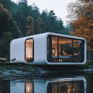 Cabina Apple Moderna e traspirante, quadrata, con struttura in acciaio monostrato, contenitore, materiale, condominio, area panoramica mobile all'aperto
